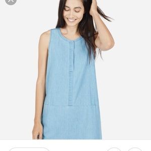 Everlane sleeveless chambray dress XS